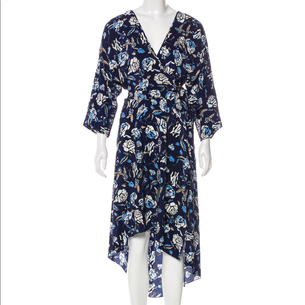 Blue ivory black Diane Von Furstenberg midi dress